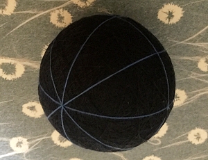 temari o palla di filo base con meridiani e paralleli 