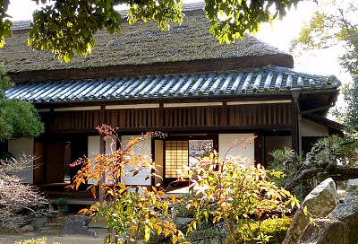 casa del samurai di Ashimori con tetto in paglia