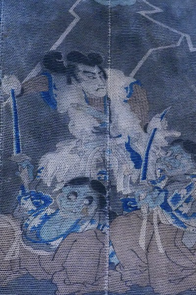 particolare hanten da pompiere del periodo Edo